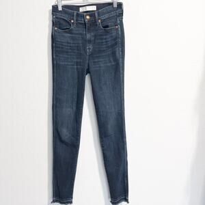 AYR Denim Jeans 26 The Riser High Riser Skinny Dark Blue Wash Raw Psychic City